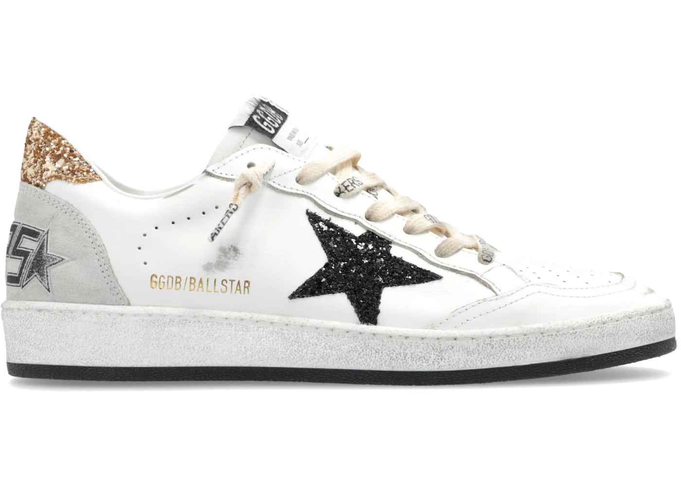 Golden Goose Ball Star White Black Gold Ice