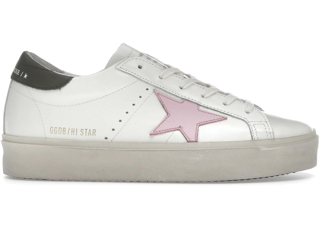 Golden Goose Hi Star White Pink Silver
