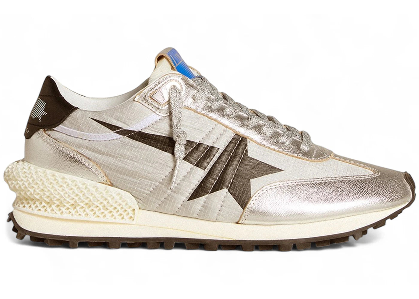 Golden Goose Marathon Silver Ripstop Black Star