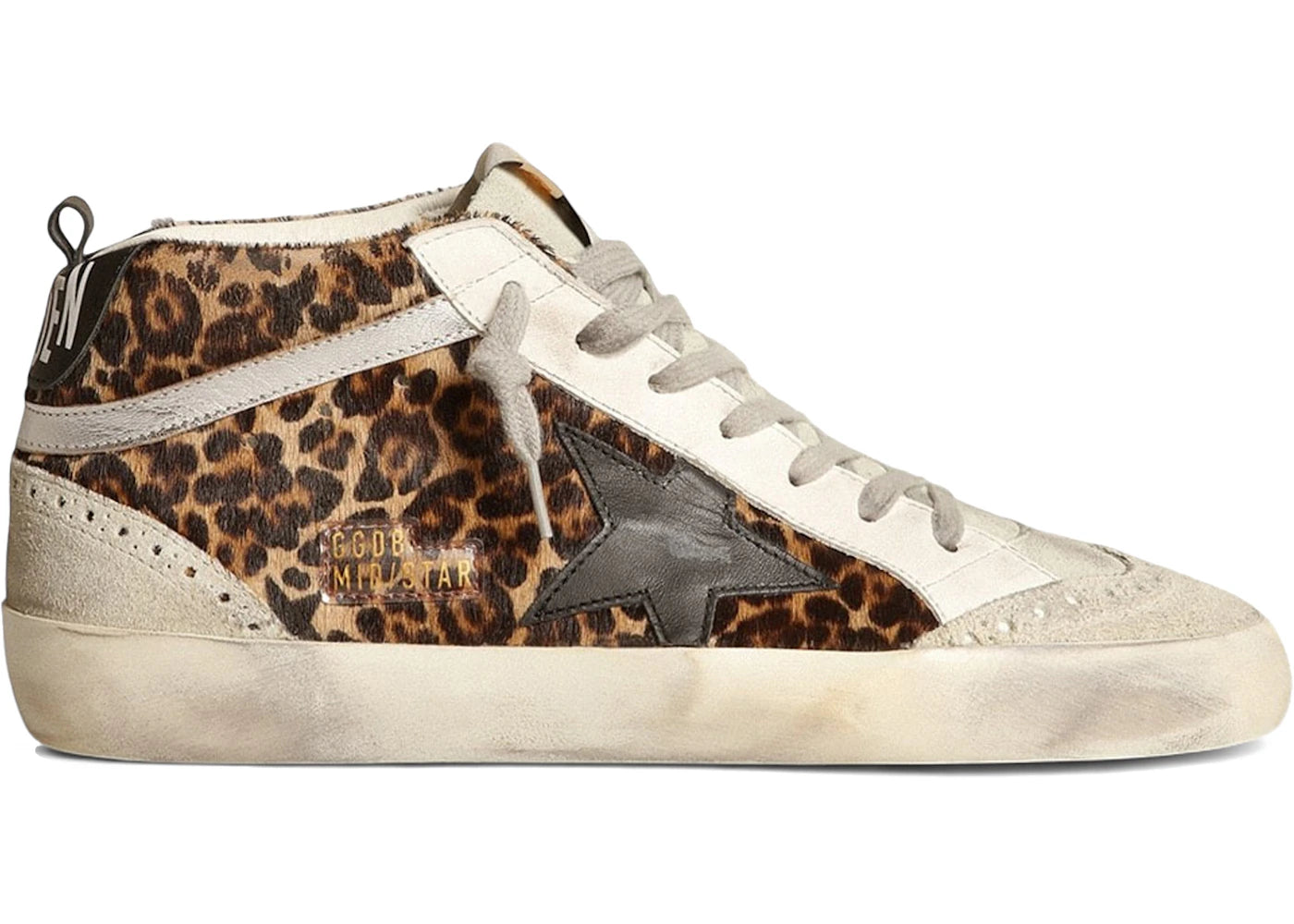 Golden Goose Mid Star Leopard Print Black Star