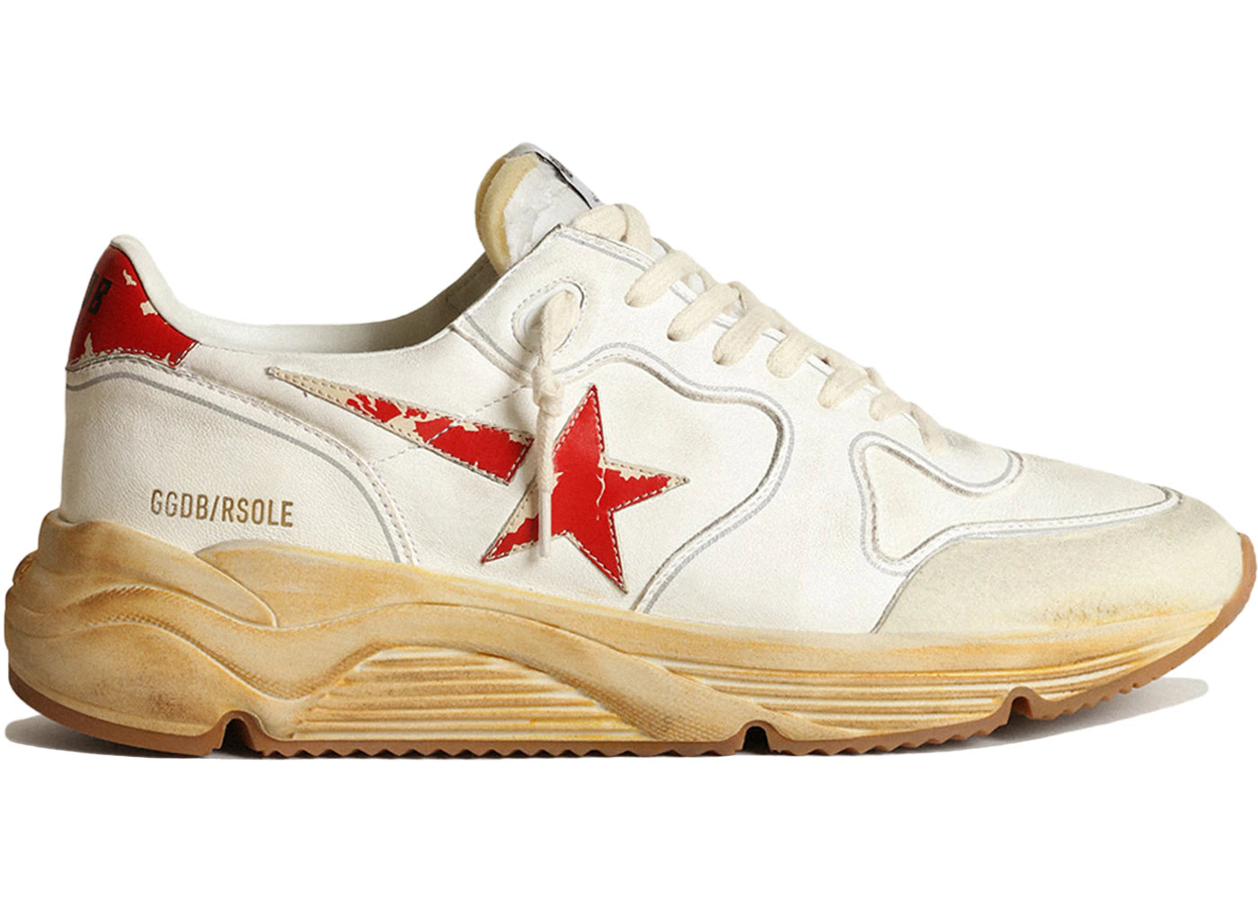 Golden Goose Running Sole White Red