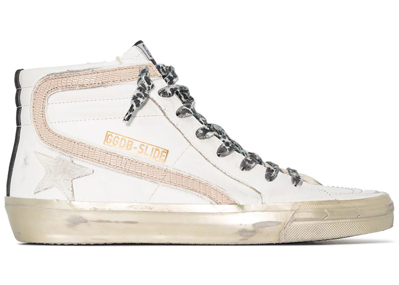 Golden Goose Slide White Black Taupe