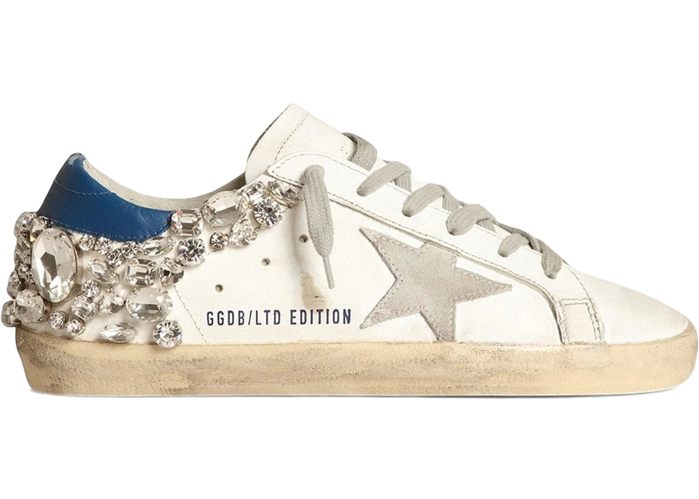Golden Goose Super-Star Swarovski White Blue Crystal