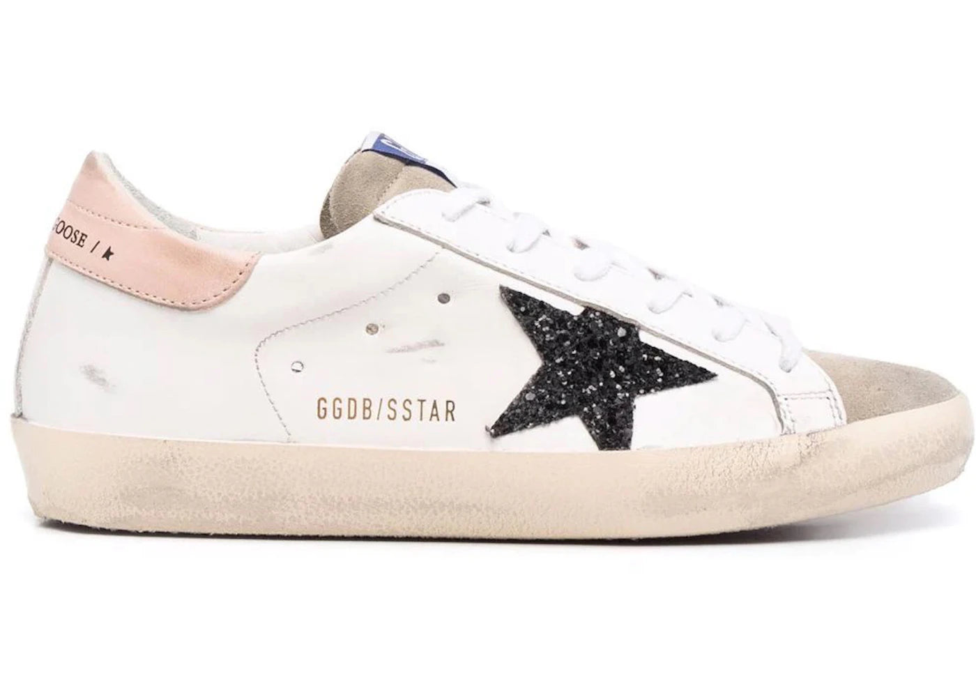 Golden Goose Super-Star White Black Glitter