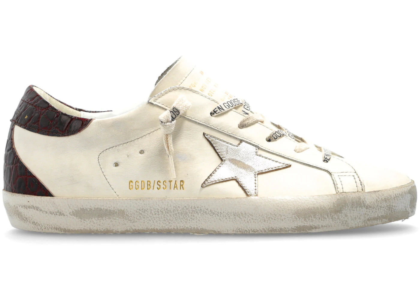 Golden Goose Super-Star White Platinum Burgundy