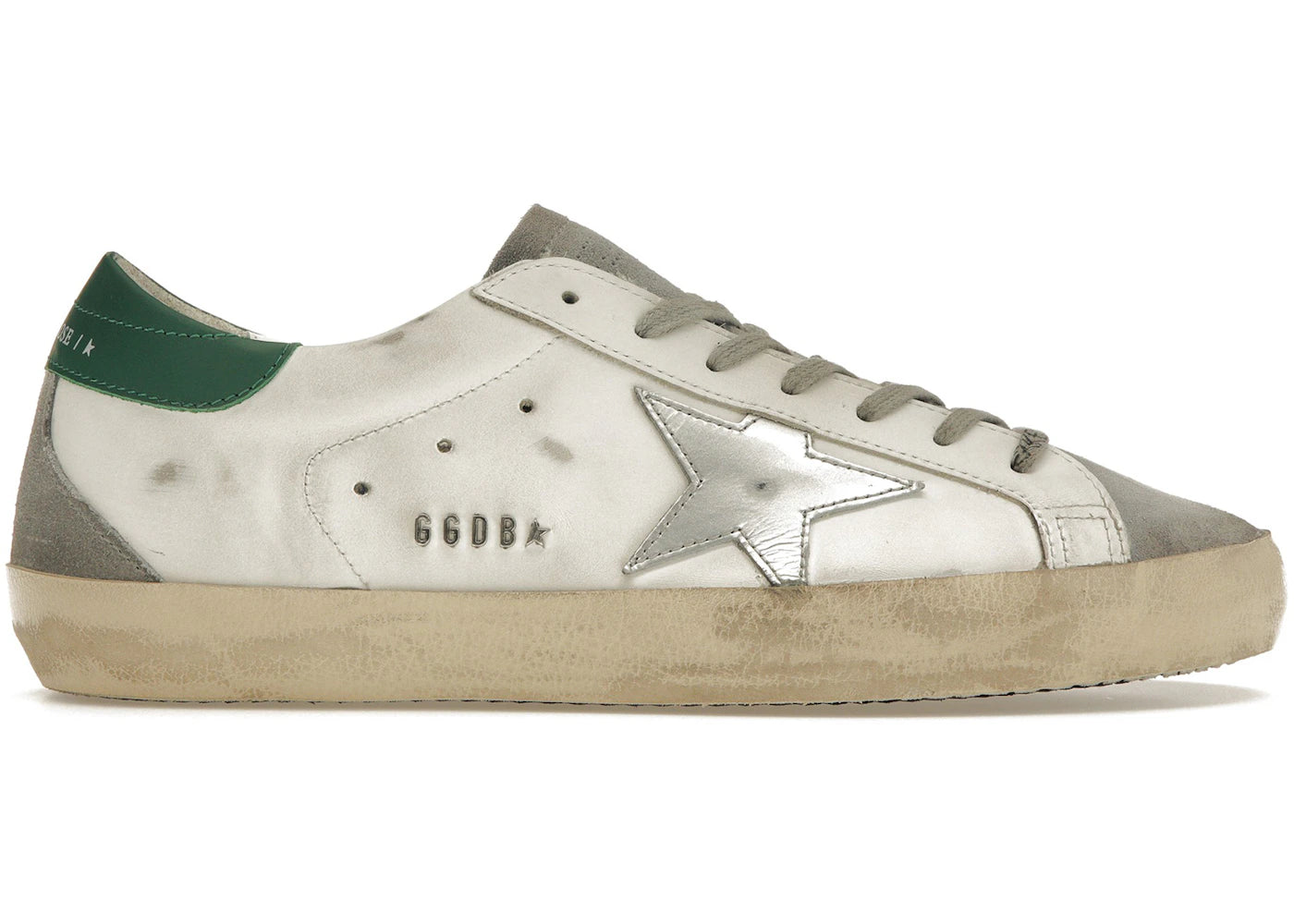 Golden Goose Super Star Blanc Argent Vert
