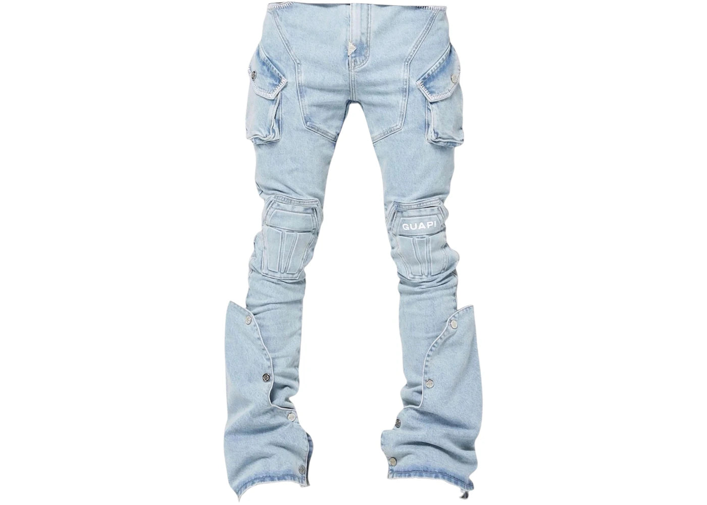 Guapi Aqua Blue Coffin Arc Denim Jeans Blue