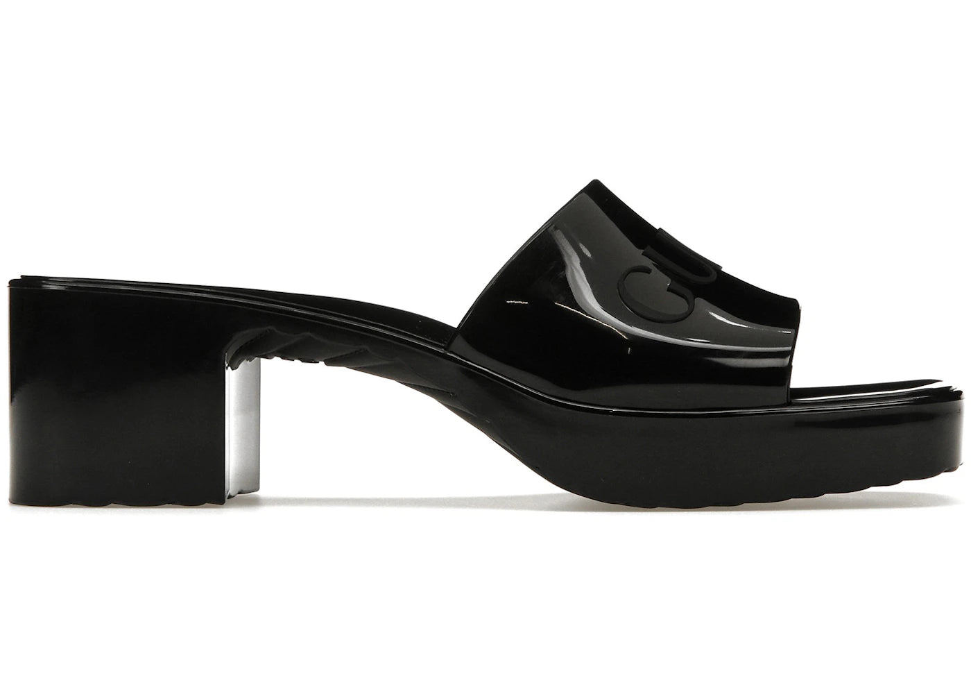 Gucci 60mm Slide Sandal-Black Rubber