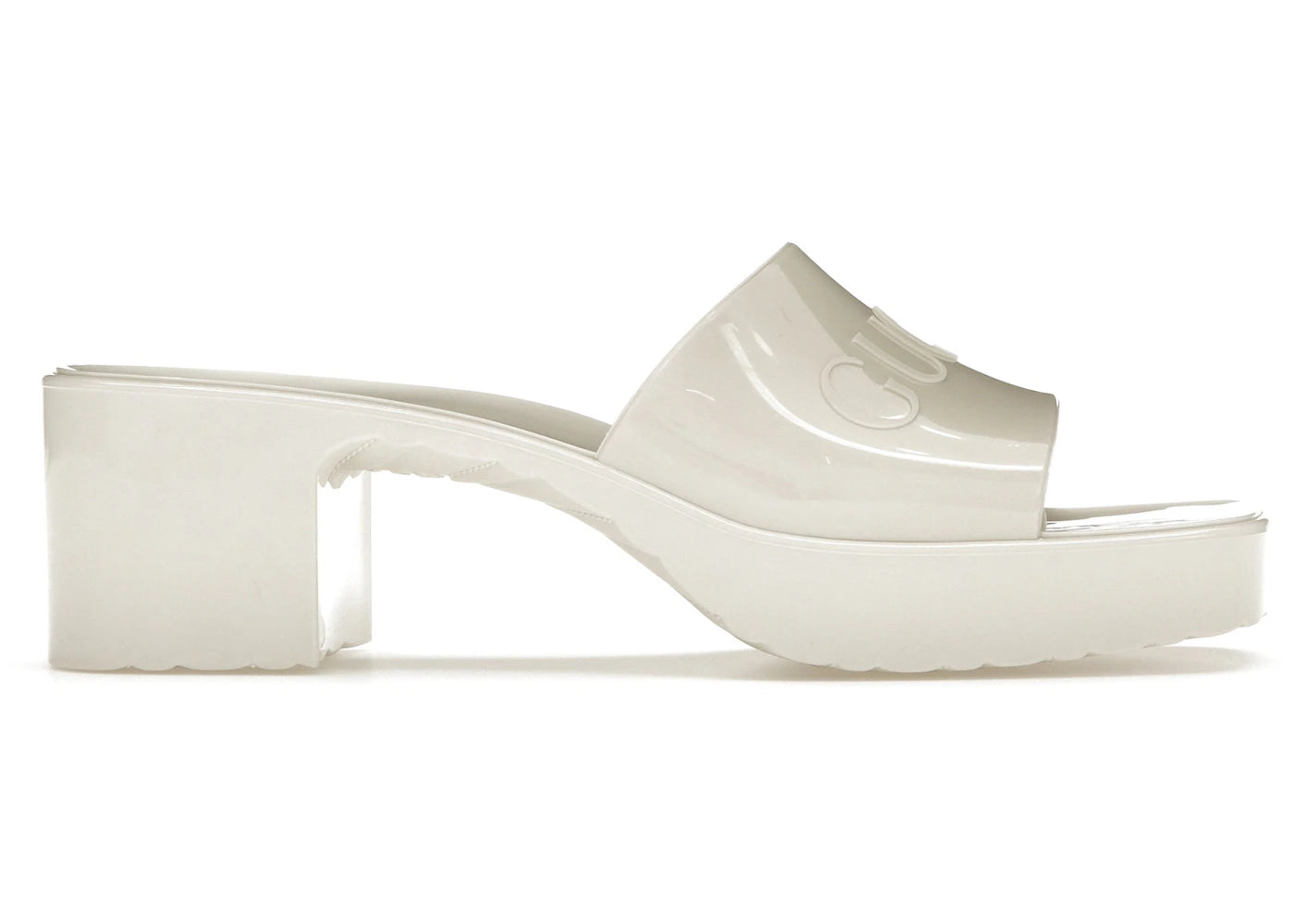 Gucci 60mm Slide Sandal-White Rubber