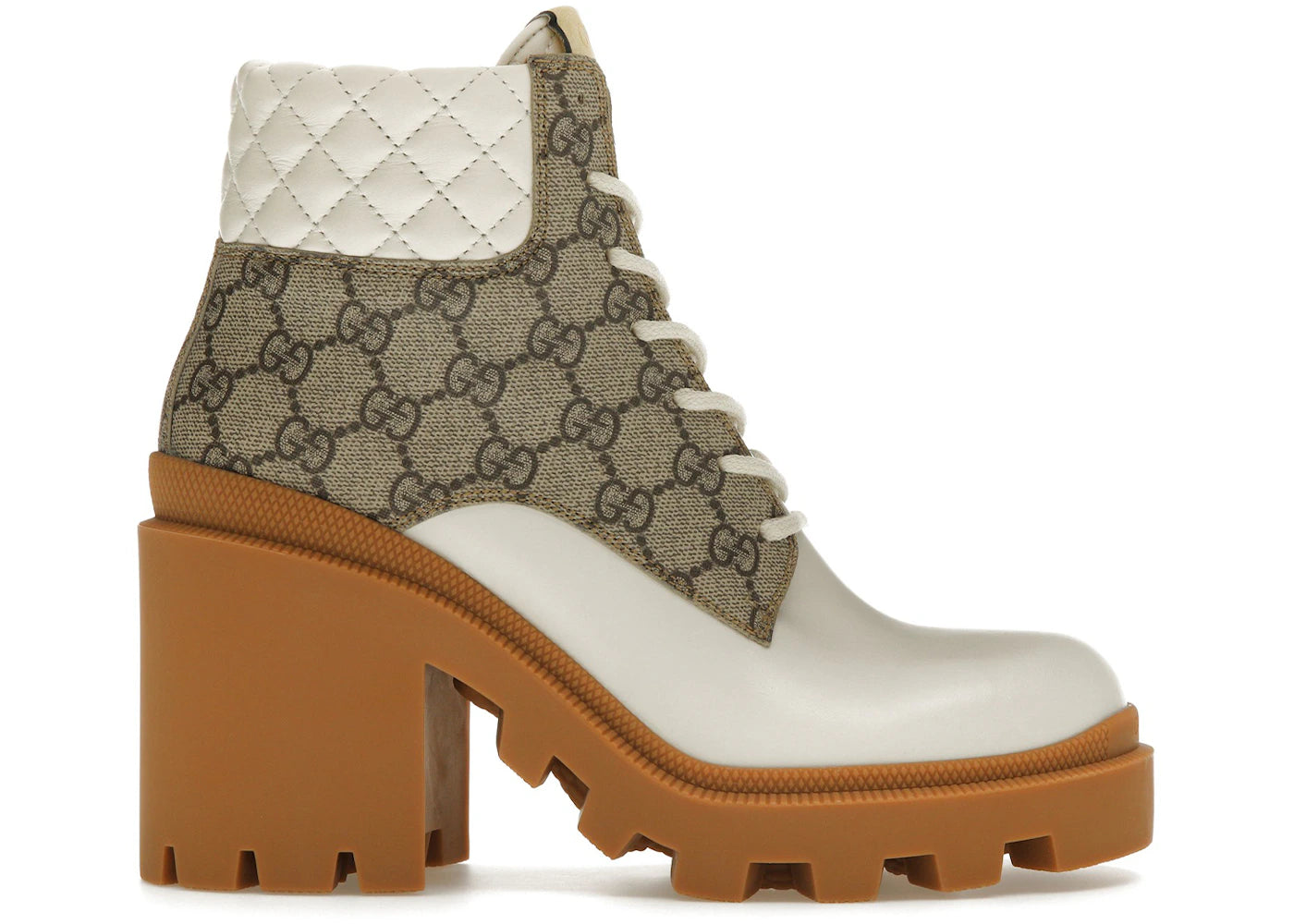Gucci GG Ankle Boot-Beige White (Women's)