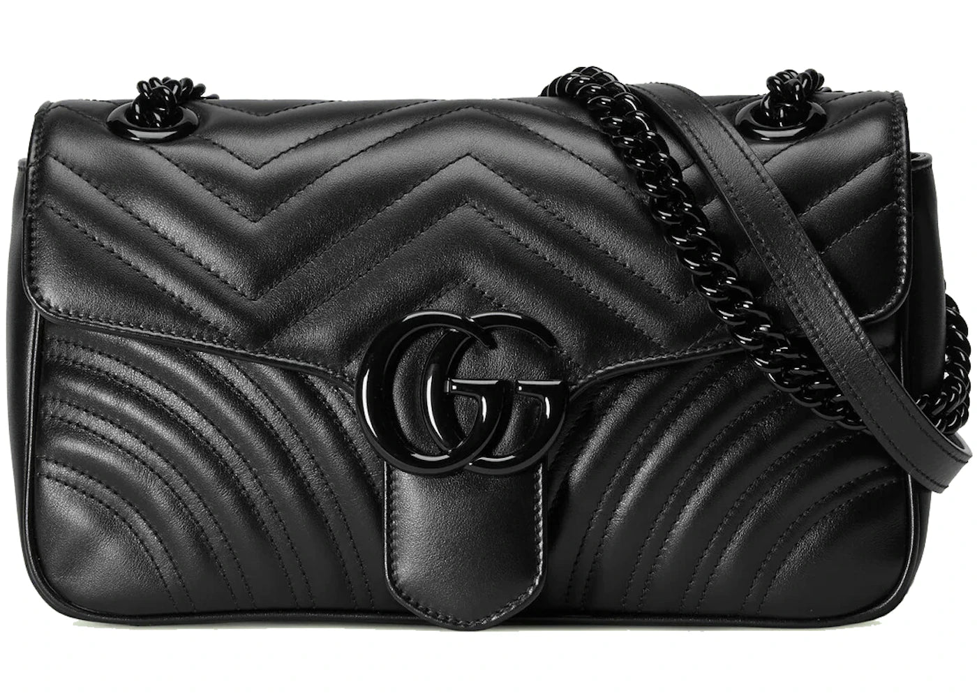 Gucci GG Marmont Matelasse Shoulder Bag Small Black/Black - main view