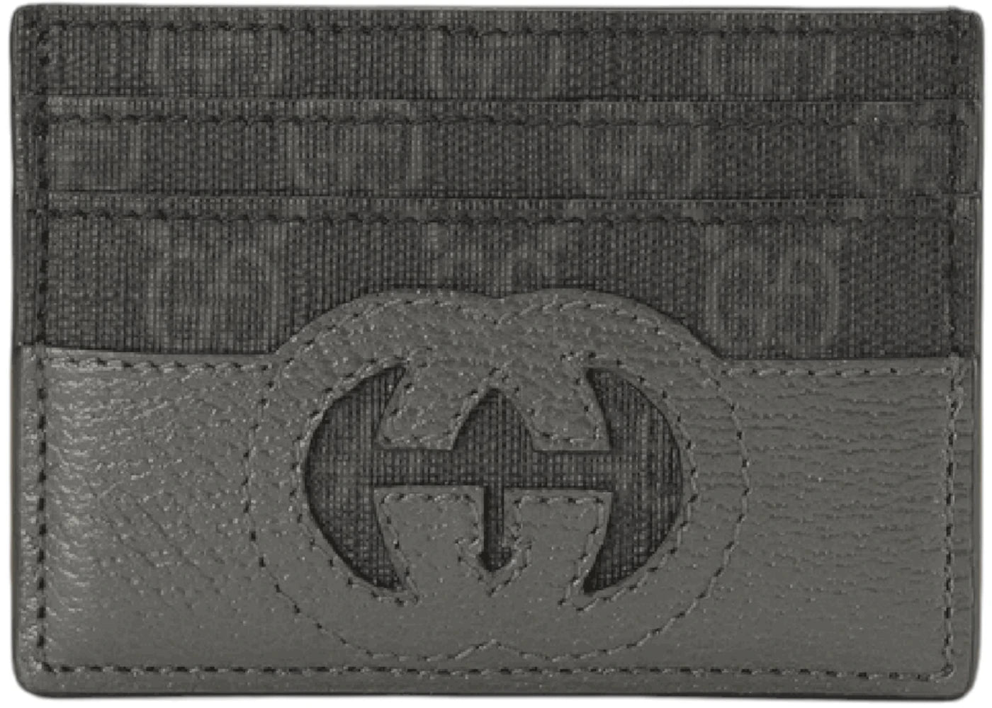 Gucci Interlocking GG Supreme Cut-Out Card Case Black/Grey