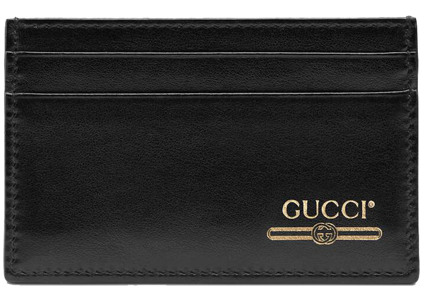 Gucci Leather Card Case with Gucci Logo  Black