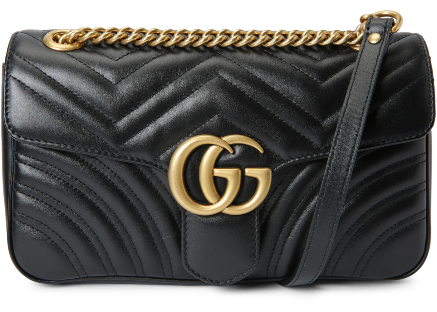 Gucci GG Marmont Small Matelasse Bag Black - main view