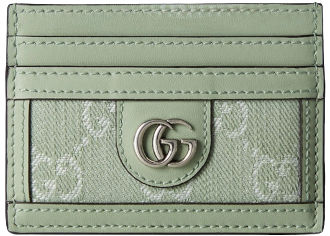Gucci Ophidia Denim Card Holder Pale Green