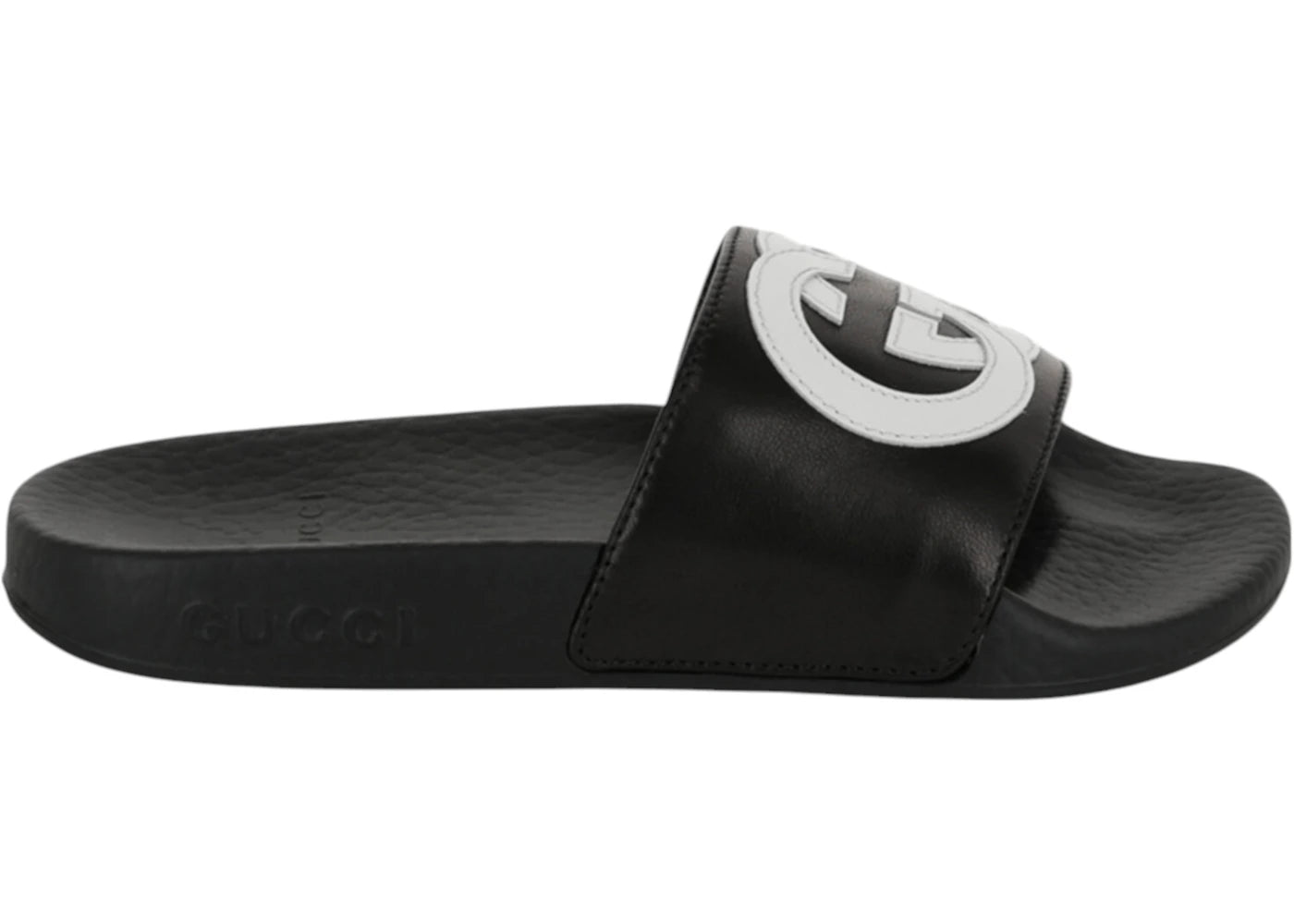 Sandales Gucci à logo G entrelacé noir et blanc (enfants)