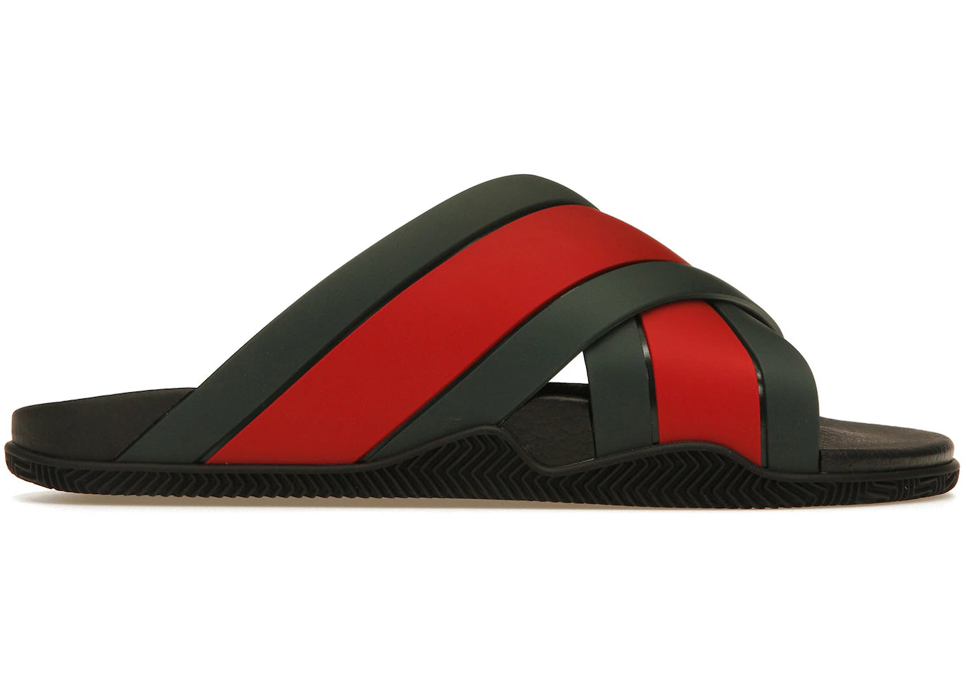 Gucci Web Slide-Black Rubber (Women's)