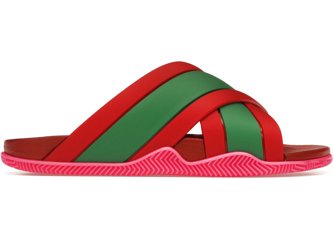 Sandales Gucci Web en caoutchouc rose (Femme)