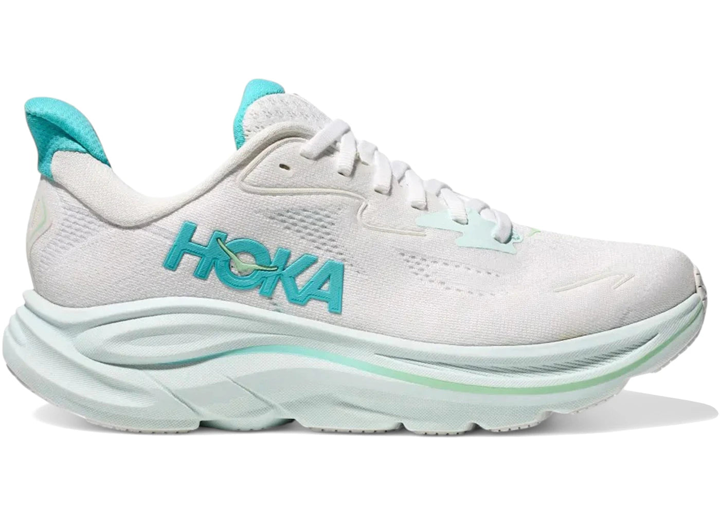 Hoka One One Clifton 10-White Cielo Blue (Women's)