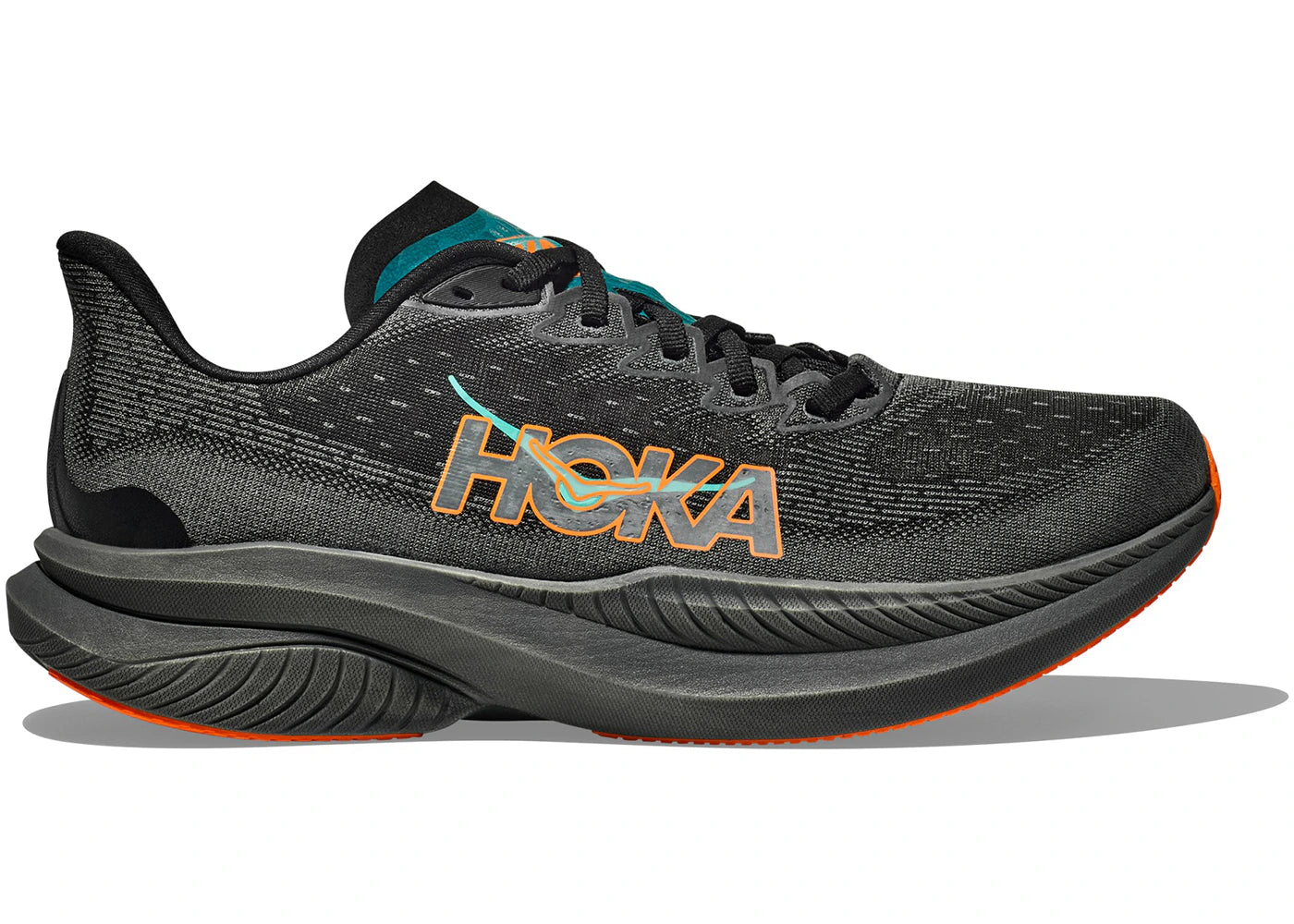Hoka One One Mach 6-Black Electric Tangerine