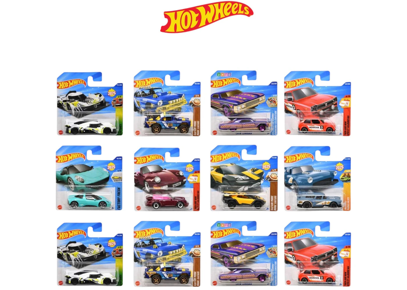 Hot Wheels Pack of 12 Hot Wheels 1:64 Scale Mystery Random Assortment Packs Black - main view