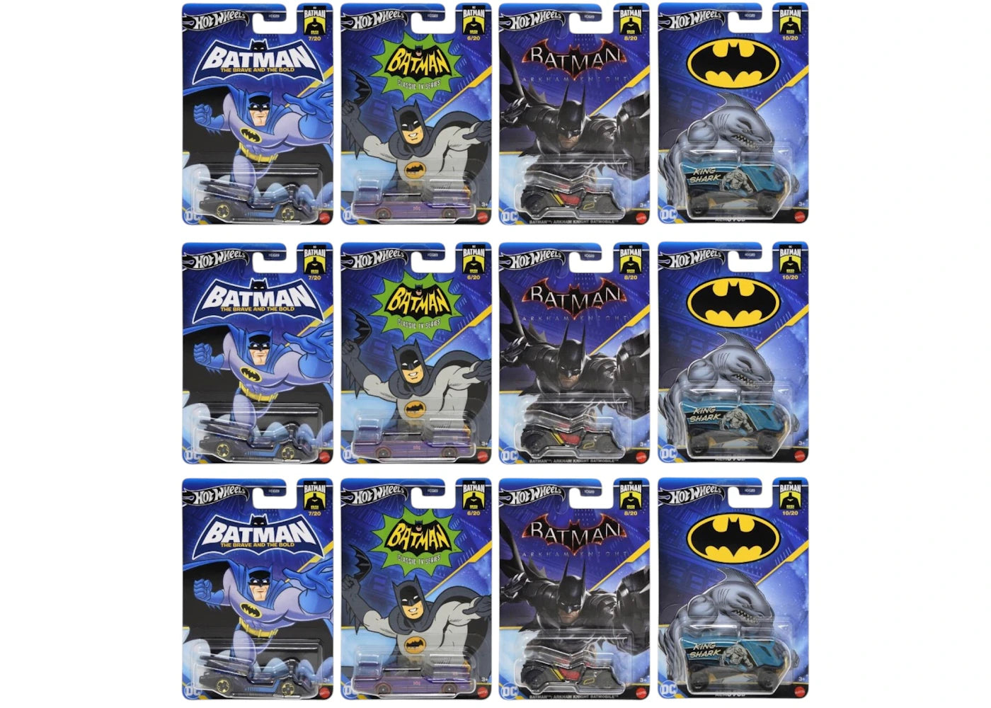 Hot Wheels Pack of 12 Hot Wheels DC Comics 1:64 Scale Mystery Random Assortment Packs Black - main view