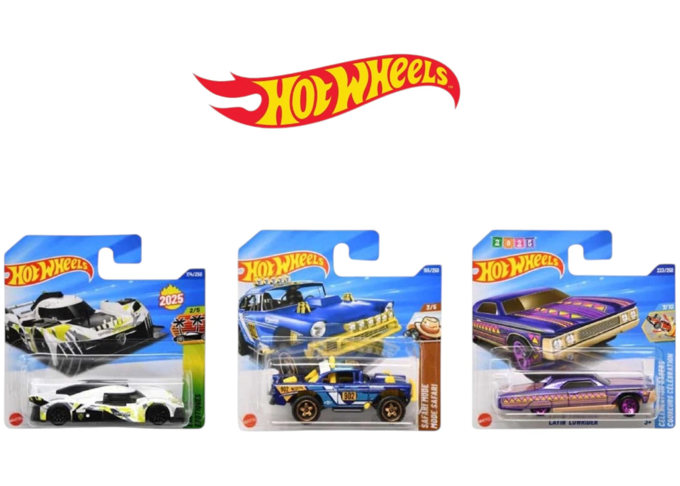 Hot Wheels Set of 3 Hot Wheels 1:64 Scale Mystery Random Assortment Packs Black - main view