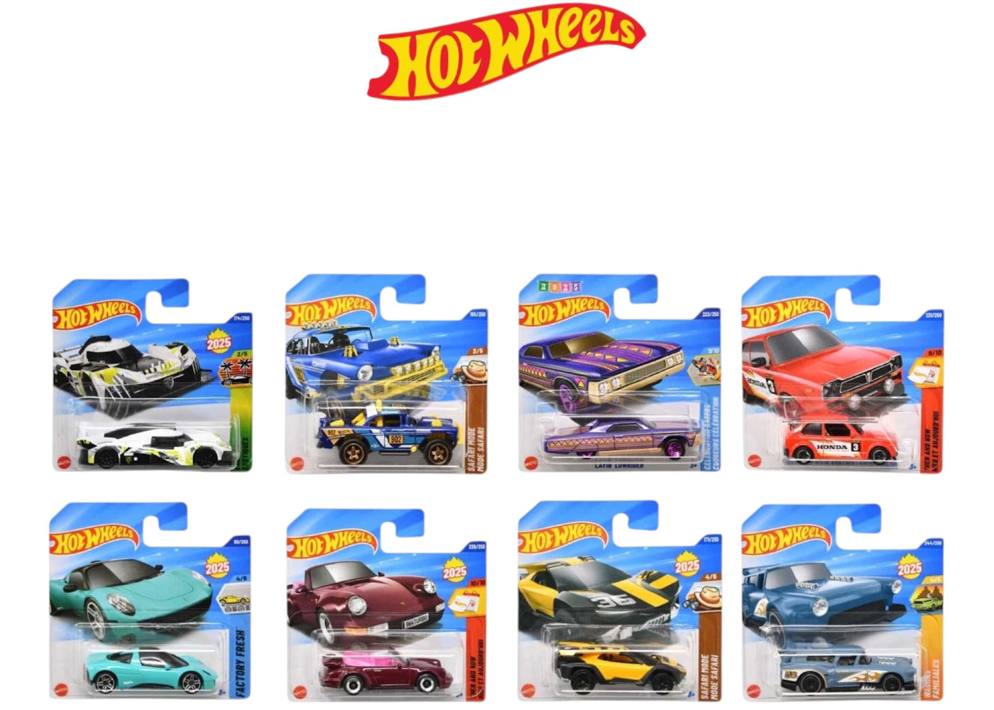 Hot Wheels Set of 8 Hot Wheels 1:64 Scale Mystery Random Assortment Packs Black - main view
