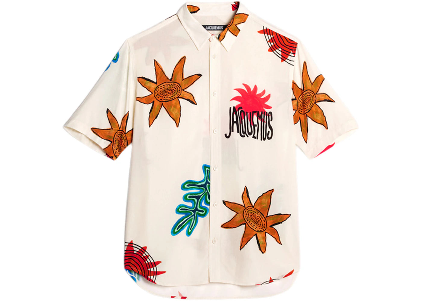 Jacquemus La Chemise Melo Paisley Bandana Short Sleeve Shirt-Print Beige Arty Sun