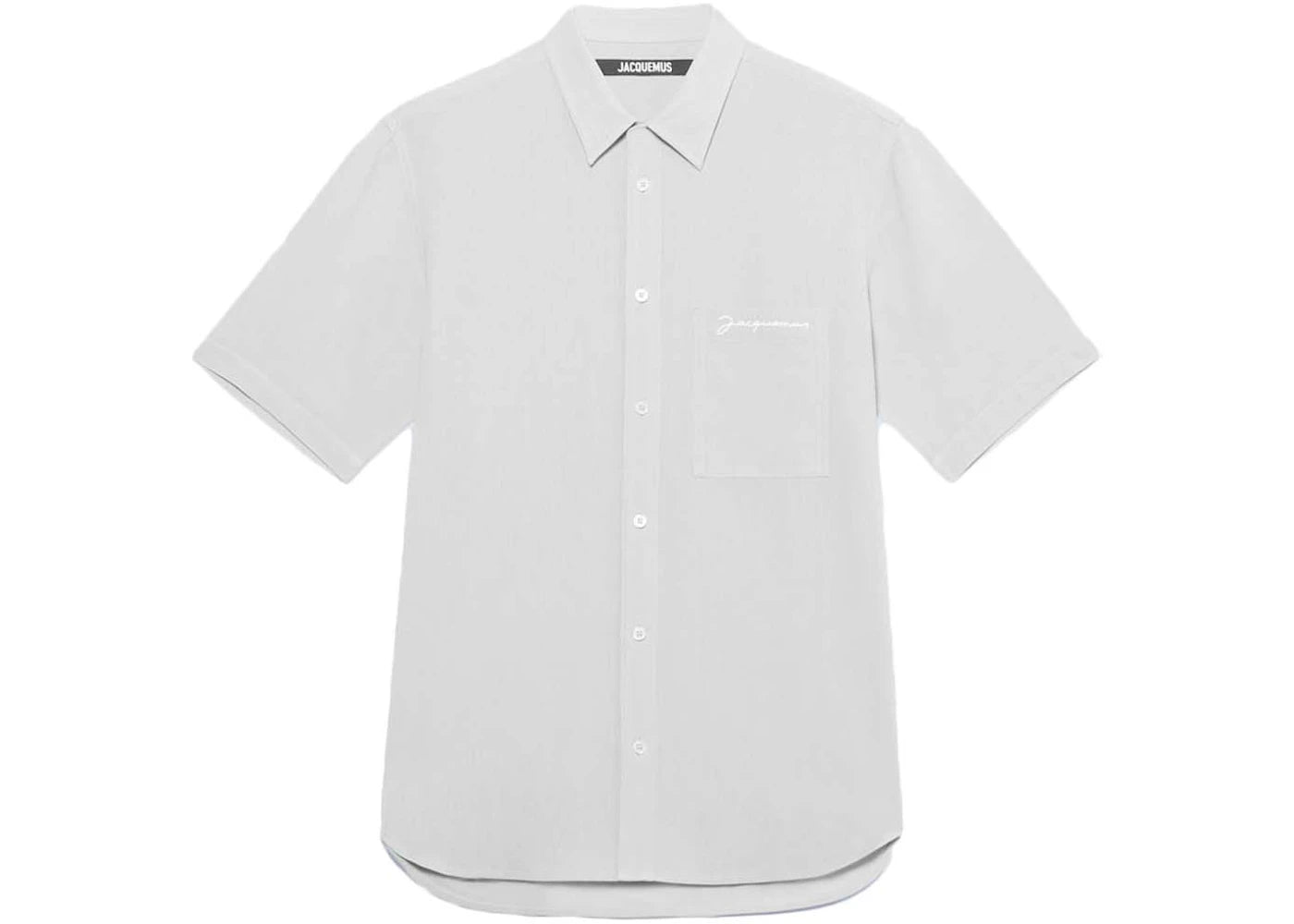 Jacquemus La Chemise Melo Short Sleeve Shirt-Light Grey