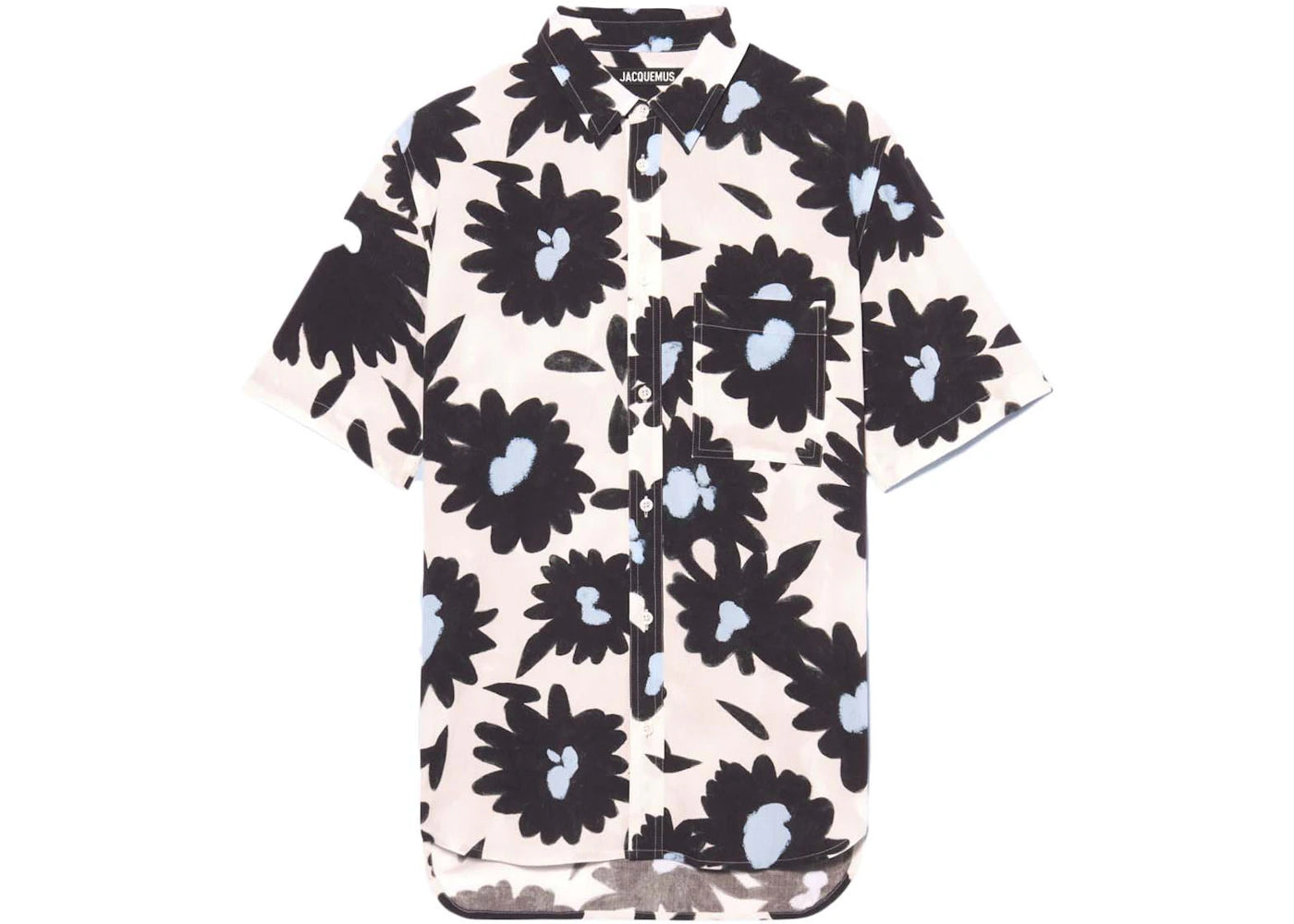 Jacquemus La Chemise Melo Short Sleeve Shirt-Print Dark Navy Flowers