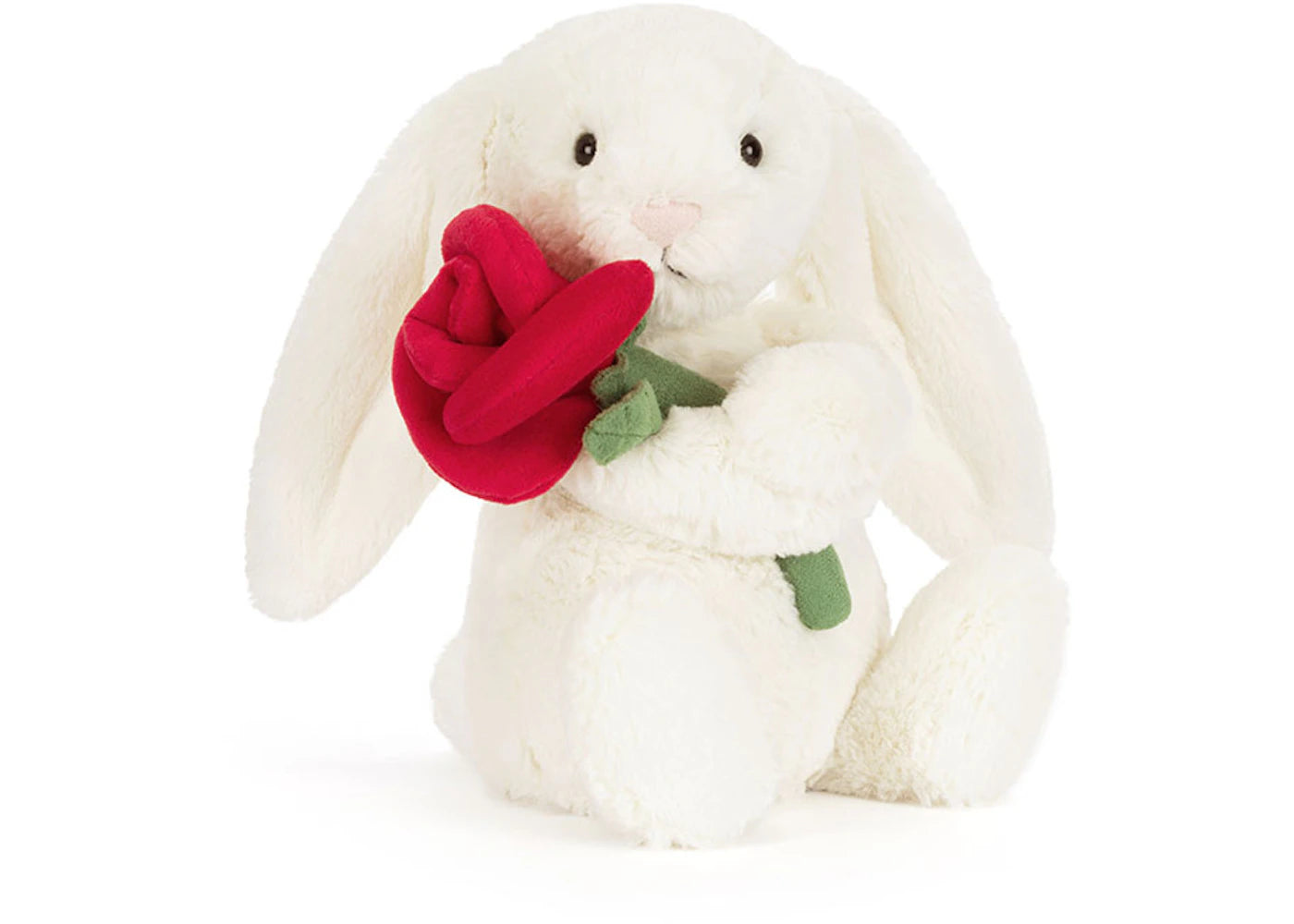 Lapin crème Jellycat avec peluche rose