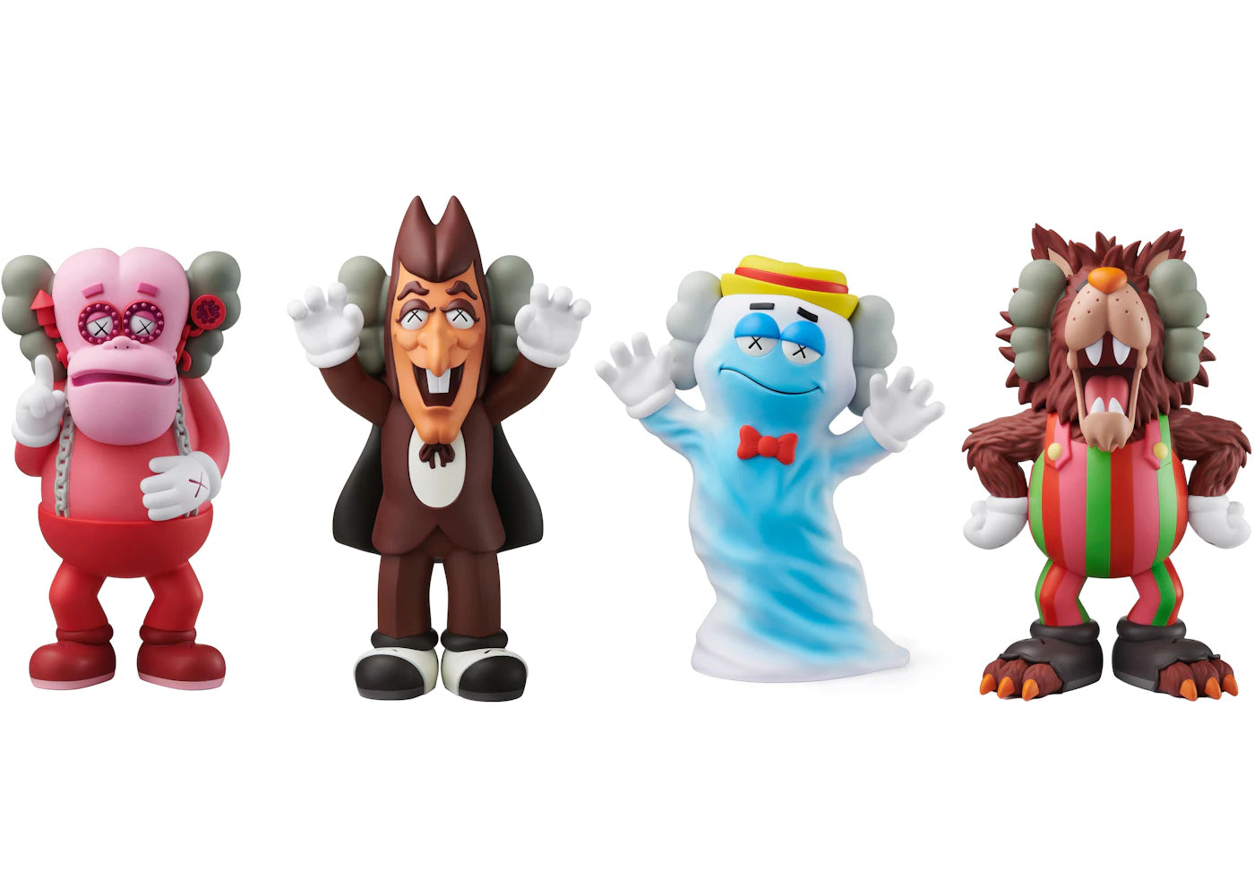 KAWS Cereal Monsters Franken Berry Count Chocula Boo Berry Frute Brute Figure Set-