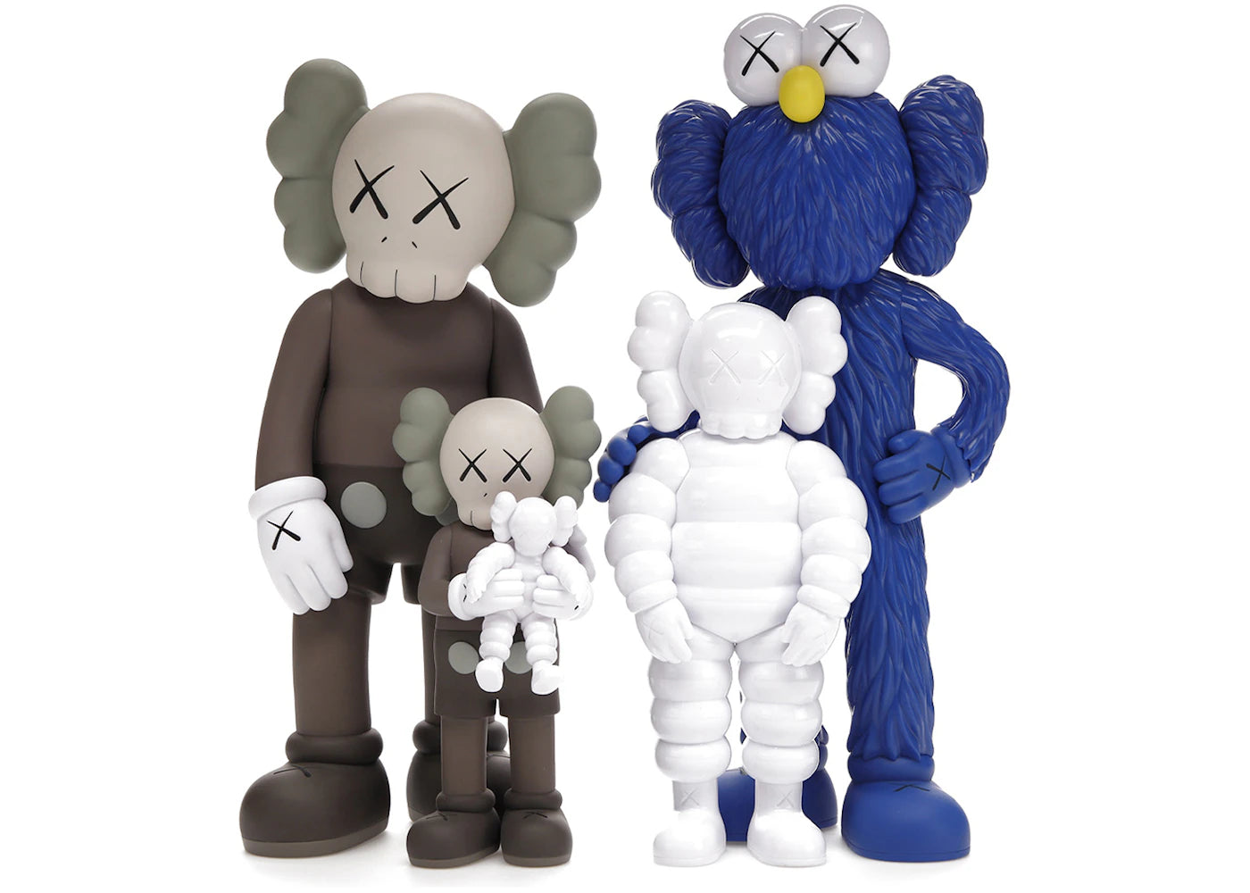 KAWS Family Vinyl Figures-Brown/Blue/White