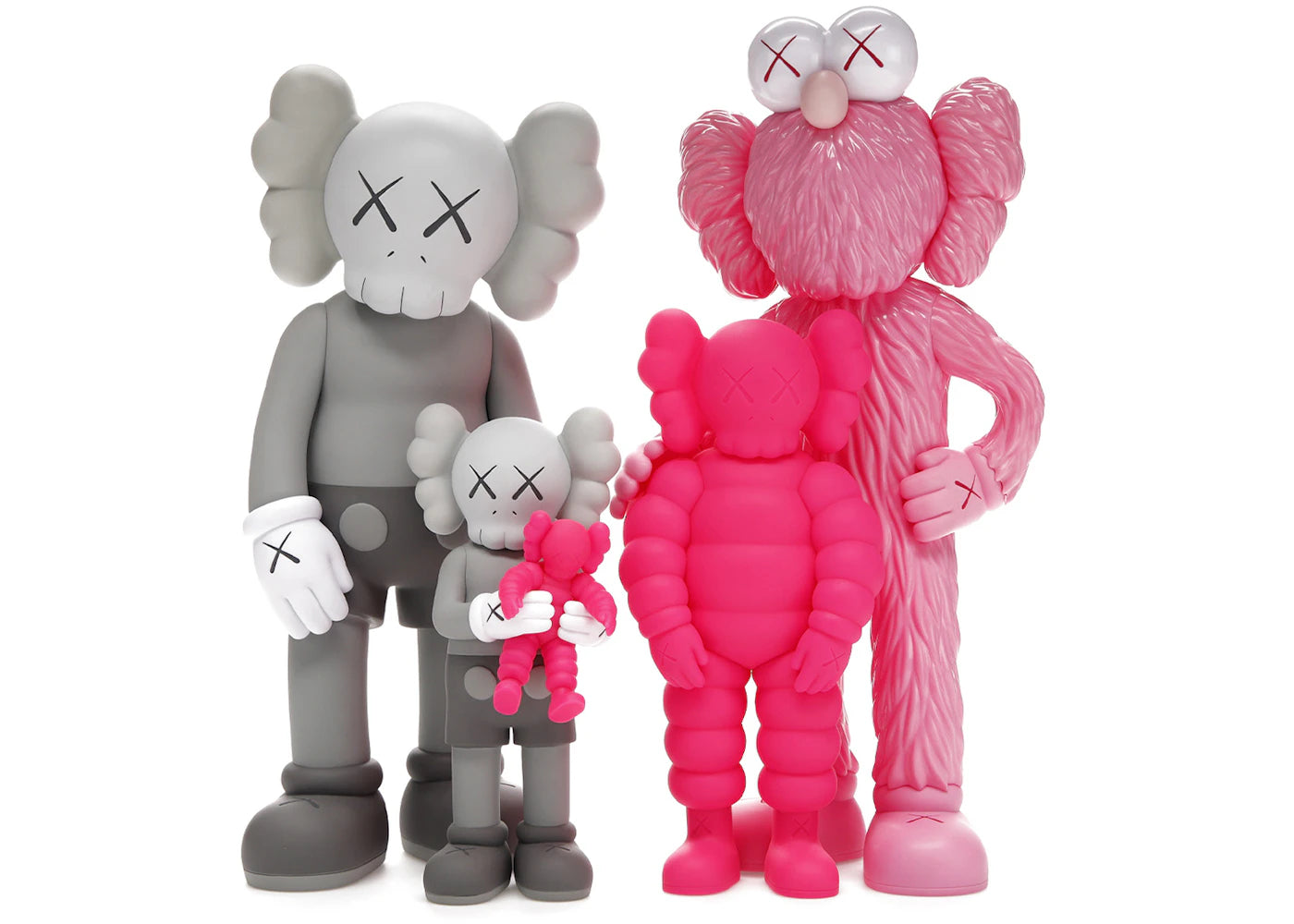 KAWS Family Vinyl Figures-Grey/Pink