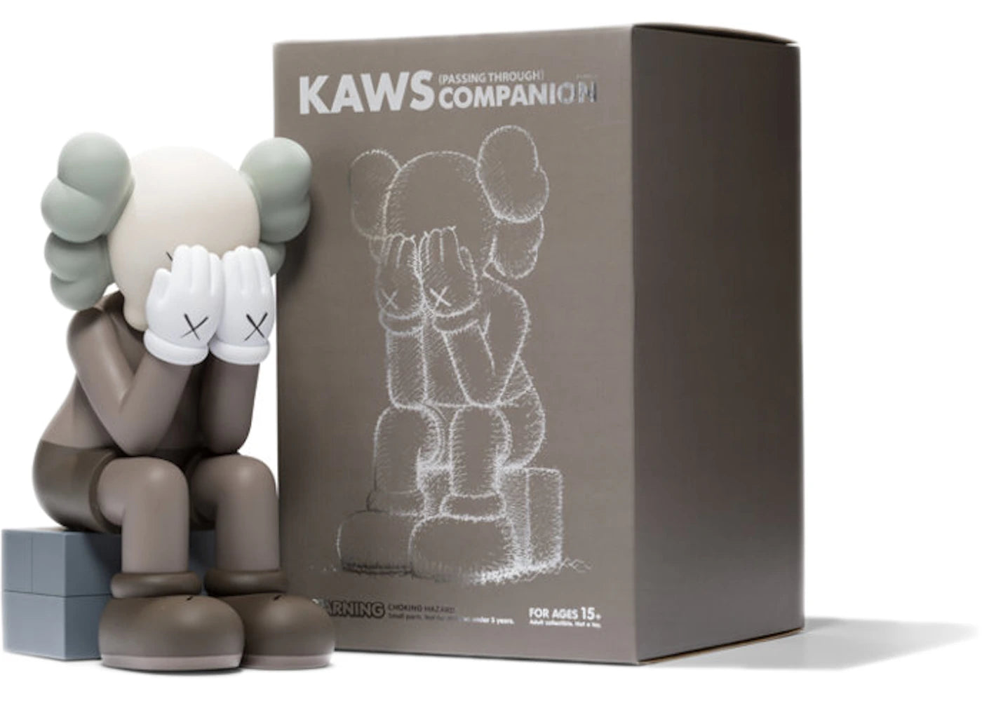 KAWS Passing Through Companion Vinyl Figure (2013)-Brown