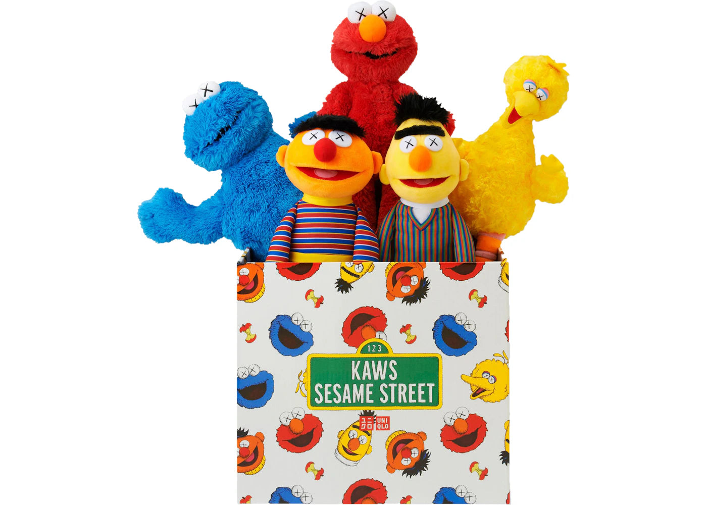 KAWS Sesame Street Uniqlo Plush Toy Complete Box Set-Multi