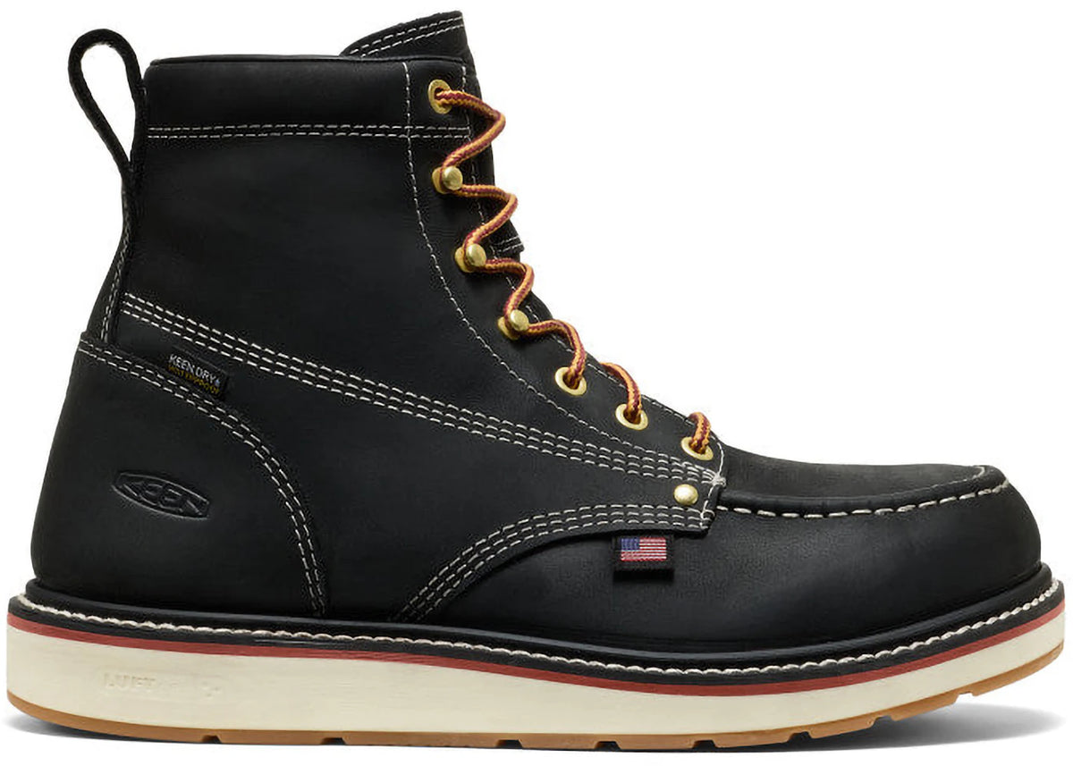 Keen Liberty 6 Inch Waterproof Carbon Toe Boot Black Gum - main view