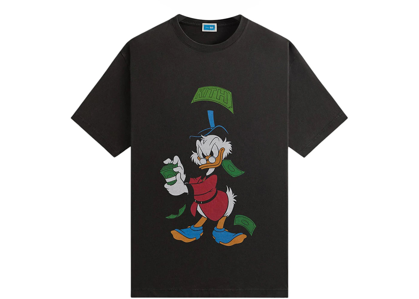 Kith Disney Donald Duck Scrooge Dollar Vintage Tee-Black