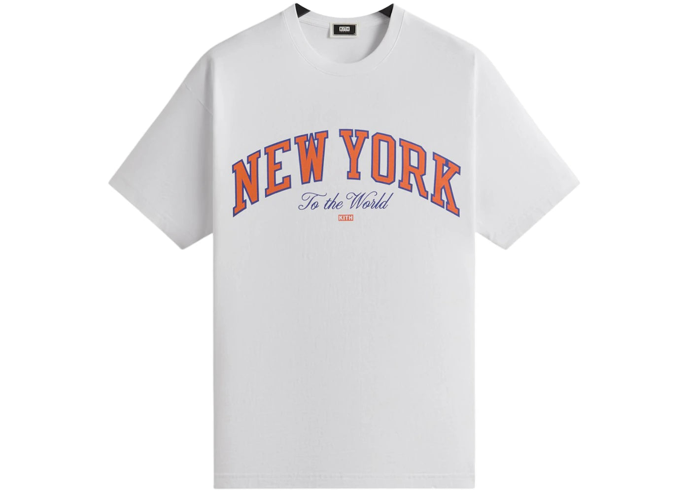 Kith x New York Knicks New York To The World Vintage Tee-White