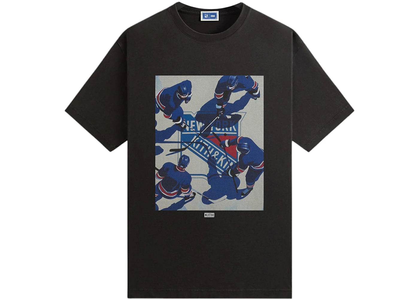Kith x New York Rangers On Ice Vintage Tee-Black
