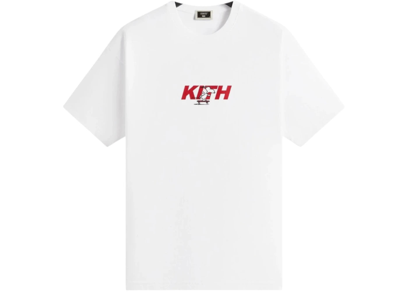 Kith x Peanuts Snoopy Skateboard Fast Logo Tee-White