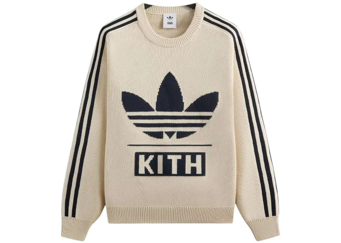 Pull Kith x adidas Football en maille - Blanc craie