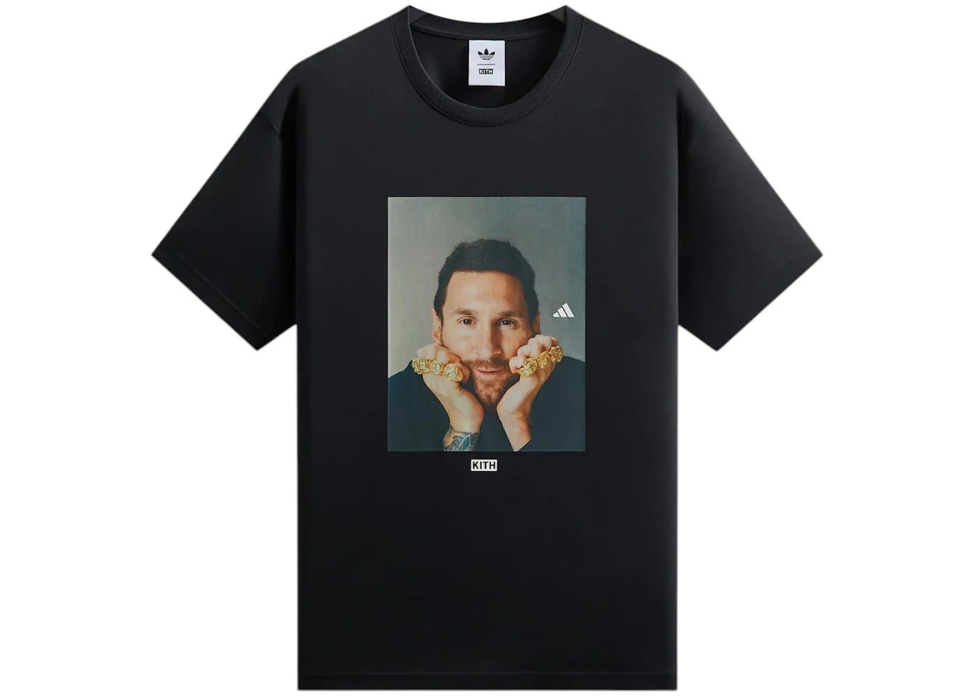 Kith x adidas Messi Football Graphic Tee Black