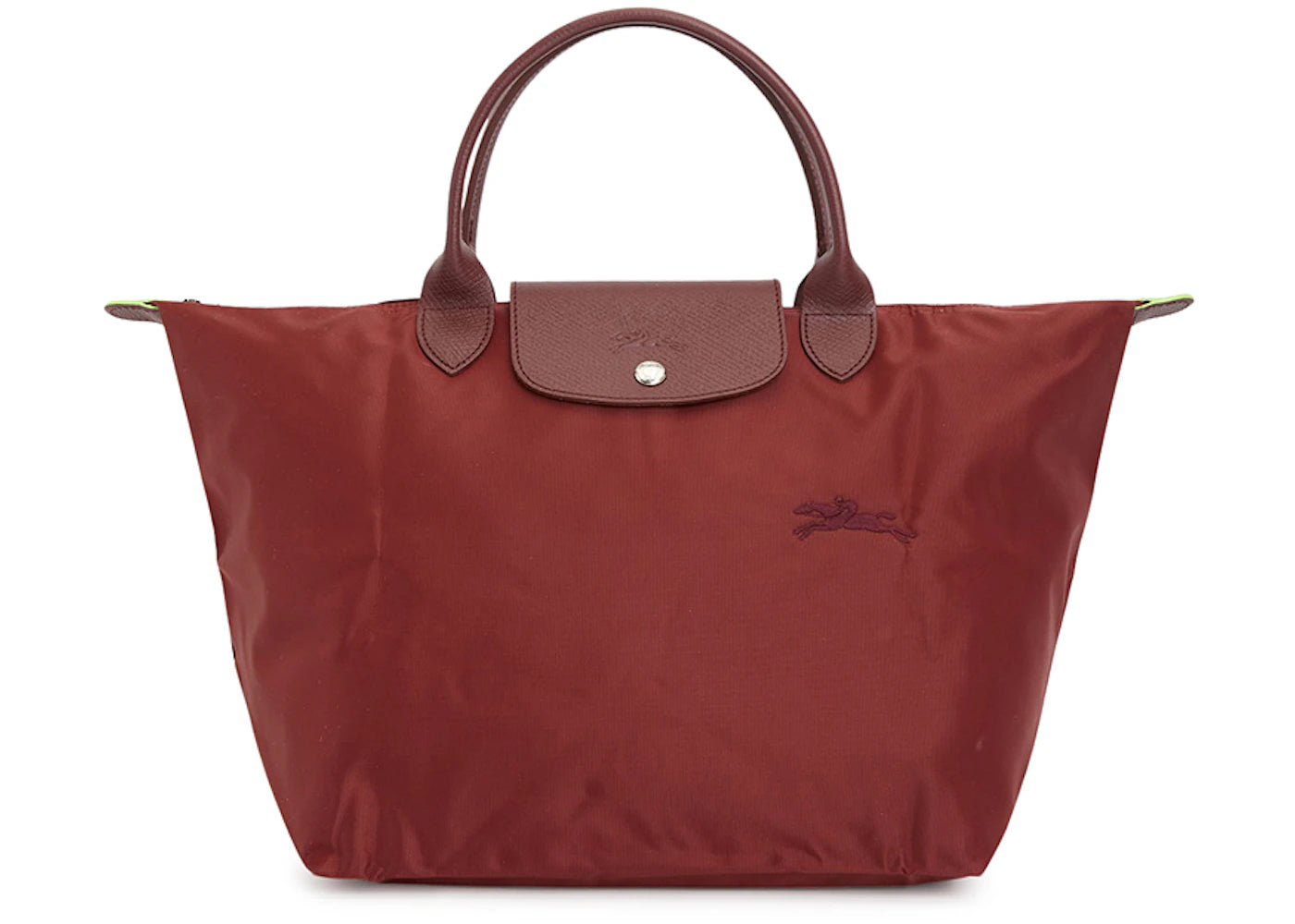 Longchamp Le Pliage Green M Tote Bag-Wine