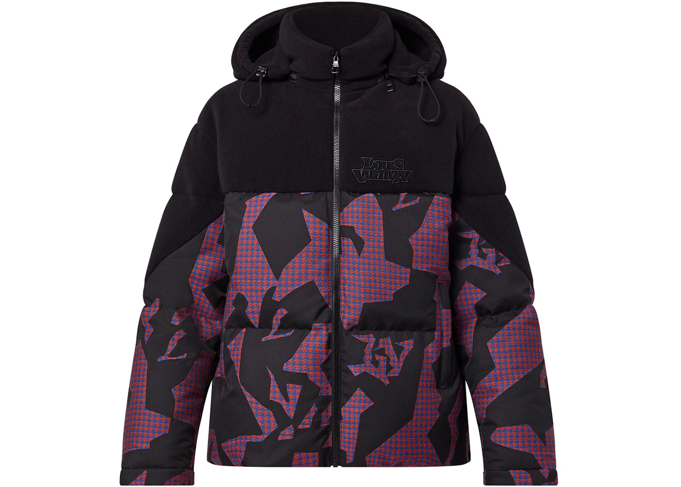 Louis Vuitton Bimaterial Hooded Down Jacket-Black/Violet