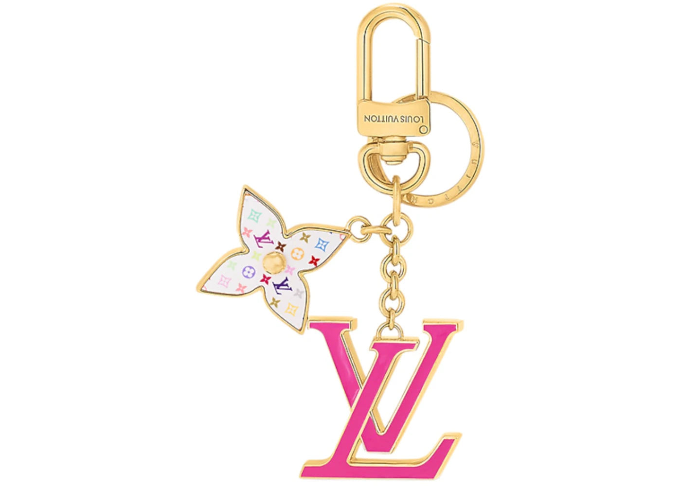 Louis Vuitton x Takashi Murakami LV Iconic Monogram Multicolor Key Holder-Pink