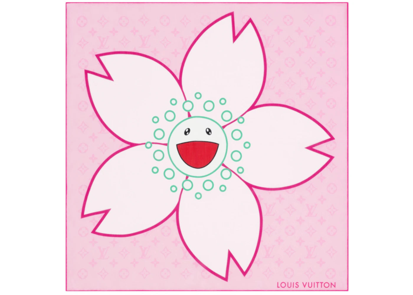 Louis Vuitton x Takashi Murakami Carré 55 Rose Fleur de Cerisier