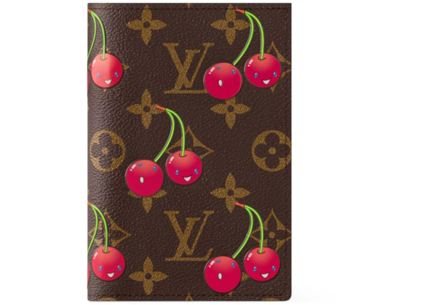 Louis Vuitton x Takashi Murakami Cherry Passport Cover Brown Monogram - main view