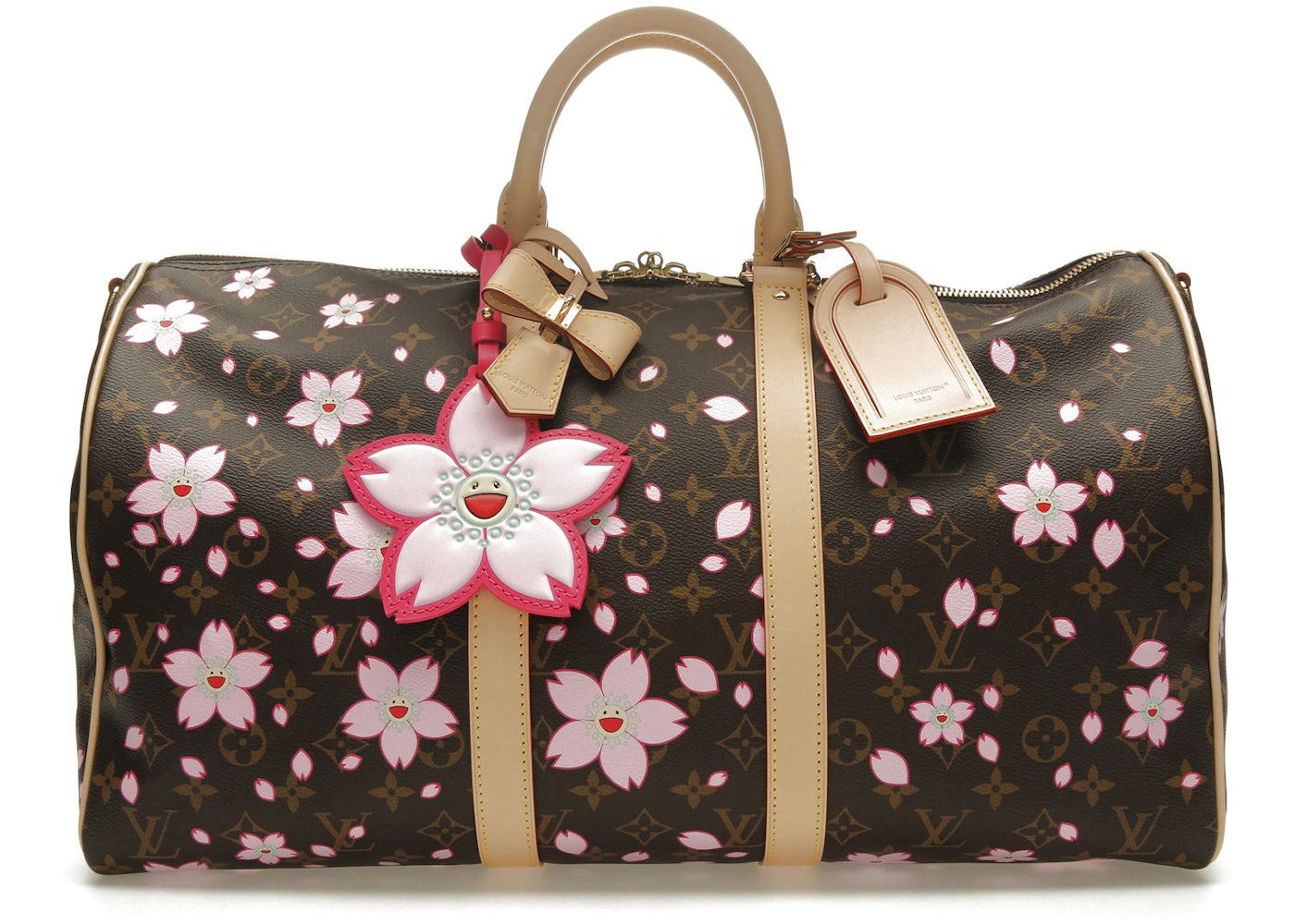 Louis Vuitton x Takashi Murakami Keepall Bandouliere-45 Sakura Brown